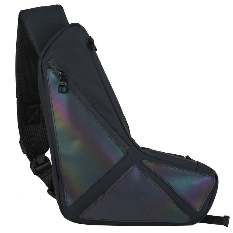 He+It+She Universal Crossbody black unisex sling bag with USB charging port and adjustable strap