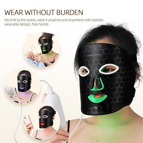 Beauty USB Firming Phototherapy Silicone Mask in use showcasing features and benefits.