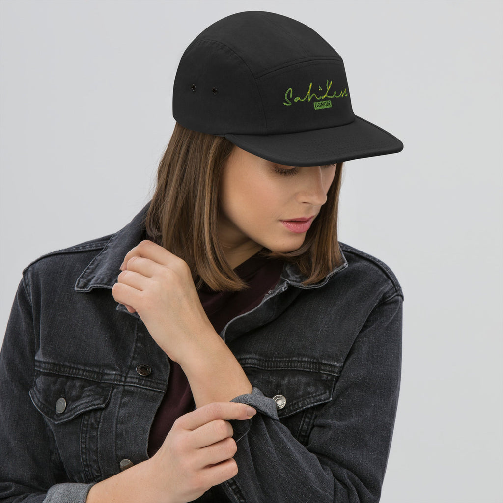 SahlessDoMore Five Panel Cap lightweight 100% cotton low profile with nylon strap closure