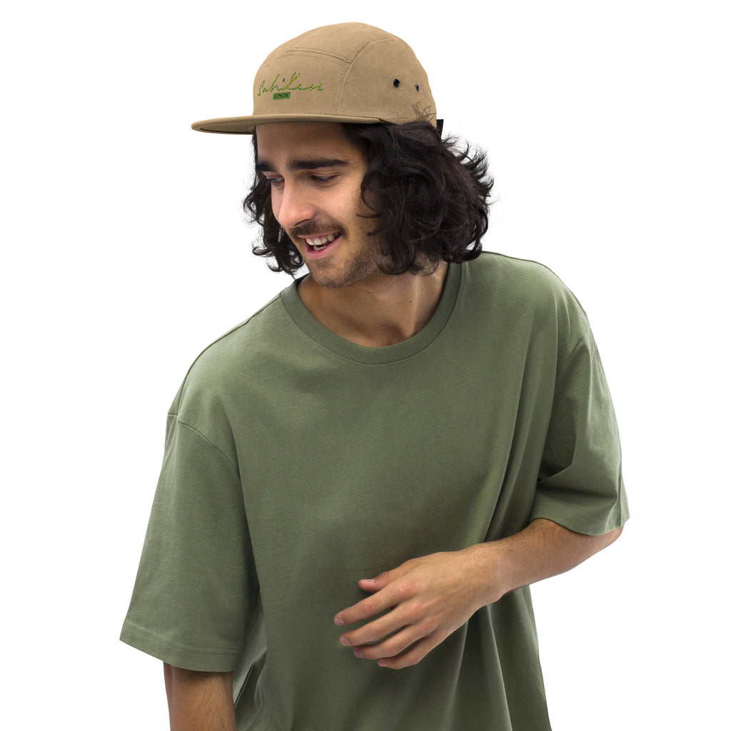 SahlessDoMore Five Panel Cap lightweight cotton with metal eyelets and nylon strap closure