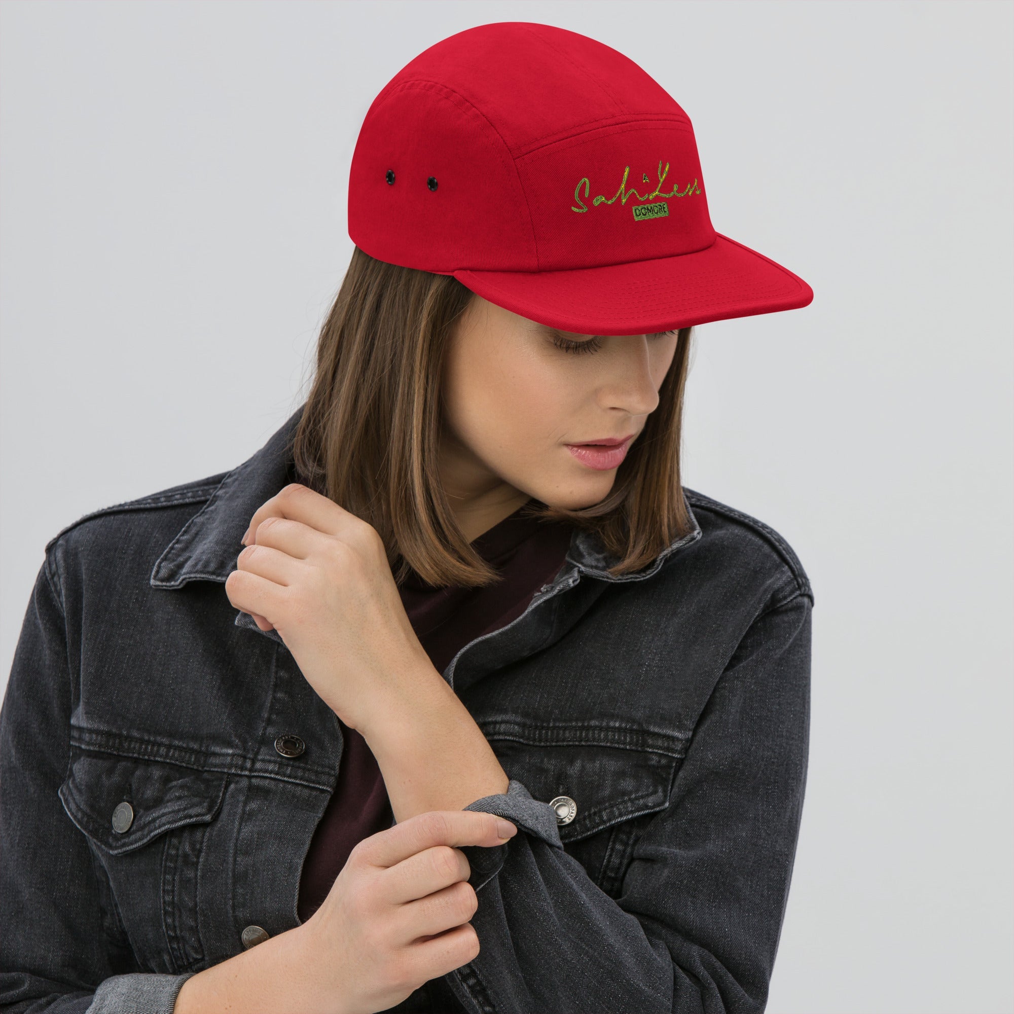 SahlessDoMore Five Panel Cap lightweight cotton low profile with nylon strap closure