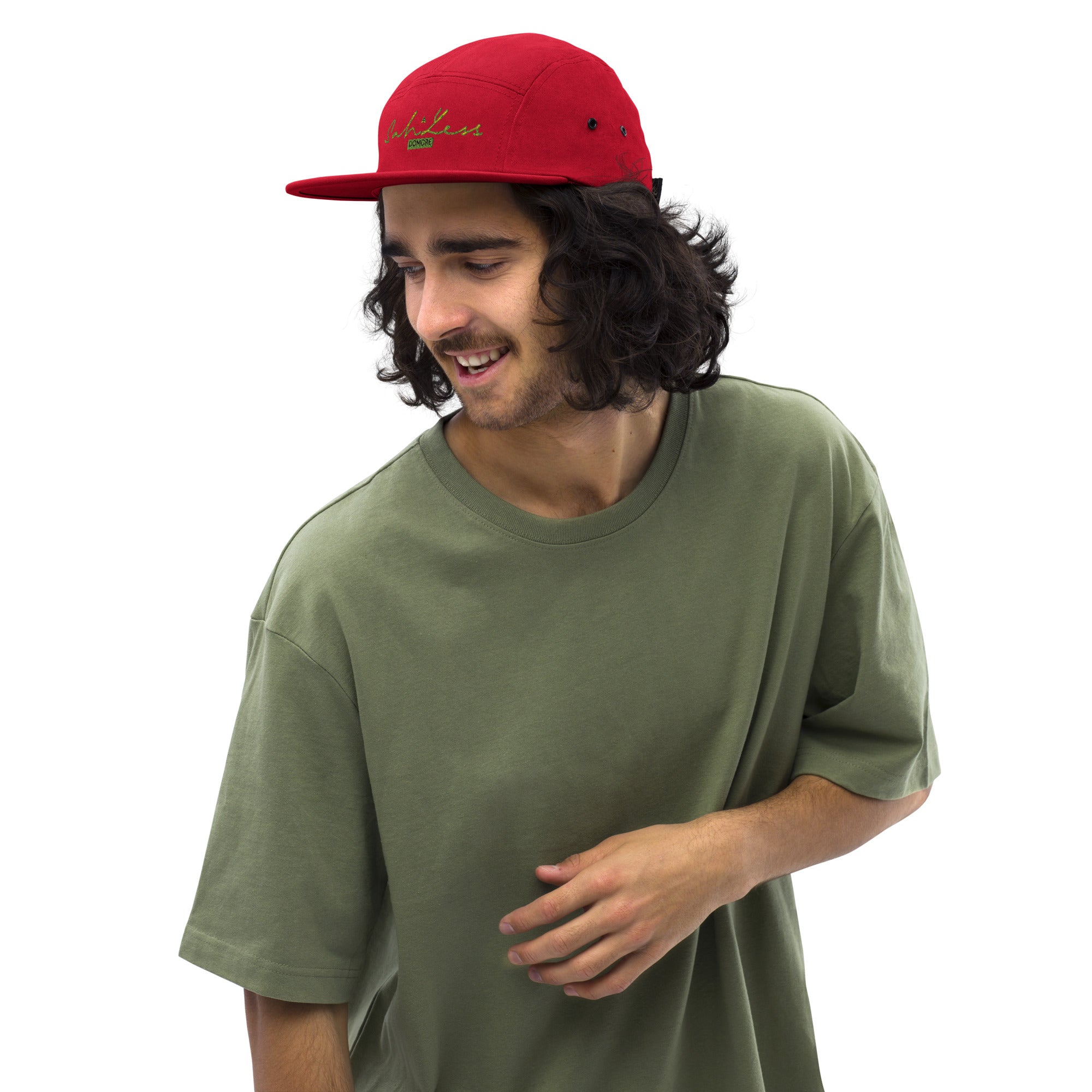 SahlessDoMore Five Panel Cap lightweight cotton low profile with nylon strap closure