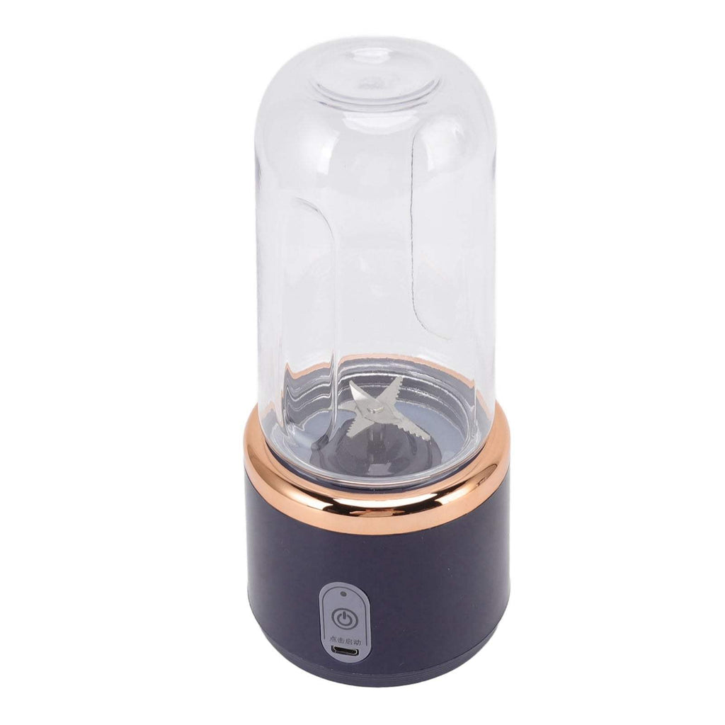 Cordless portable blender with lid, USB rechargeable, compact travel-friendly design.