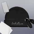 Fisherman beanie from SahLess Emporium, black ribbed knit, stylish and warm accessory.