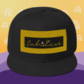 Snapback SahLess Hat with black structured design and flat visor