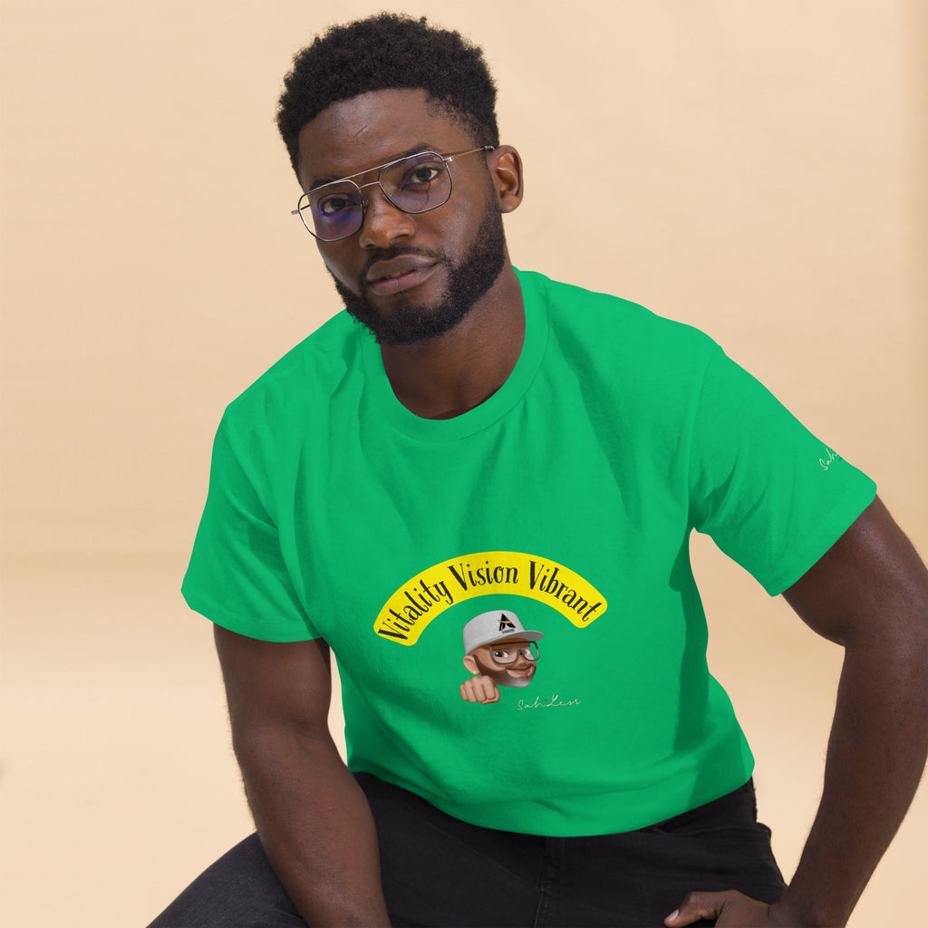 Vitality-Vision-Vibrant unisex classic cotton tee with structured fit and sharp edges for layered streetwear.