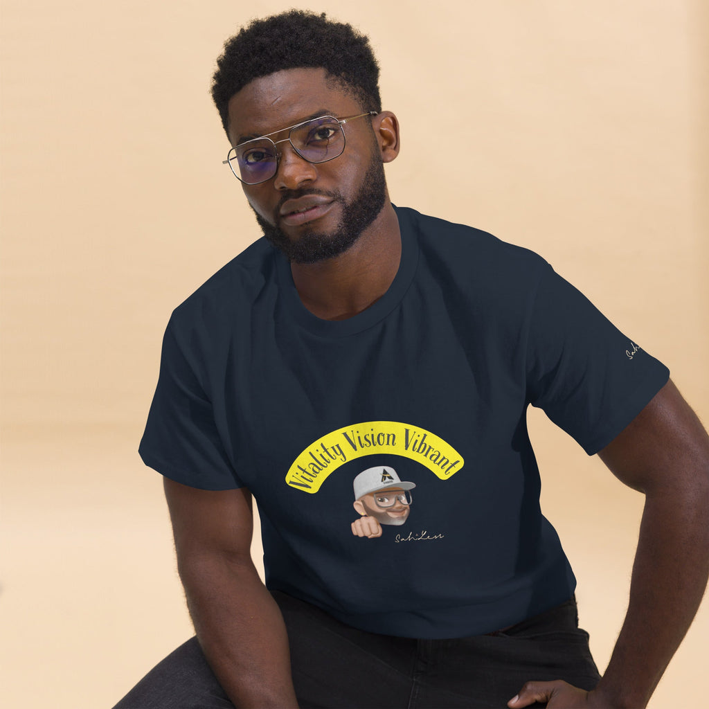 Vitality-Vision-Vibrant unisex classic tee in cotton with sharp edges and layered streetwear style