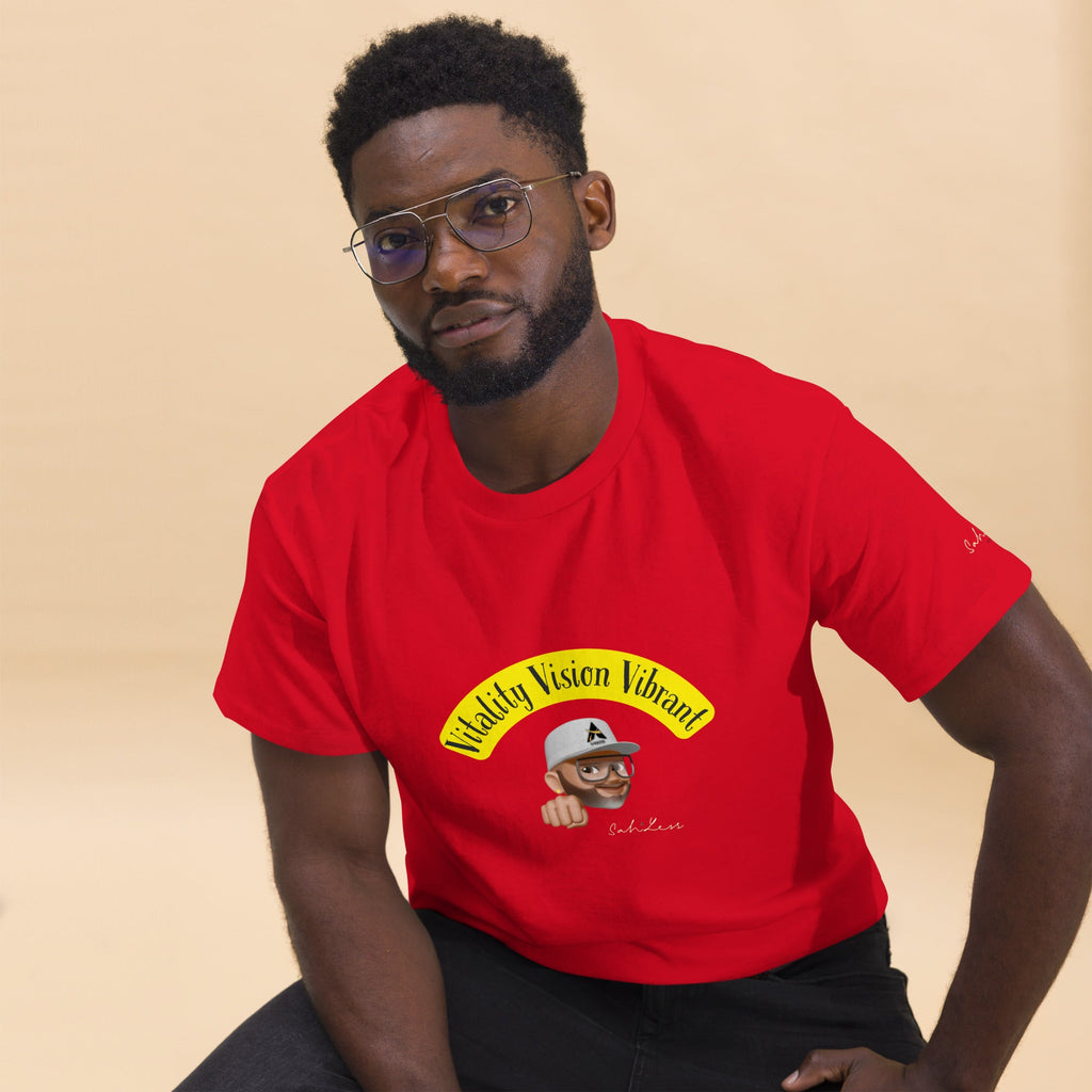 Unisex classic Vitality-Vision-Vibrant tee in 100% cotton with sharp edges and streetwear style