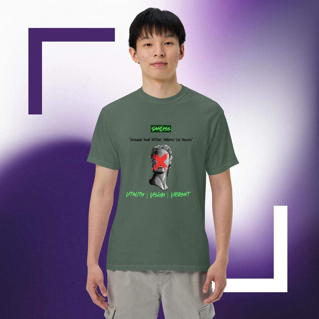 Unisex heavyweight garment-dyed t-shirt in soft, breathable cotton, with graphic print.