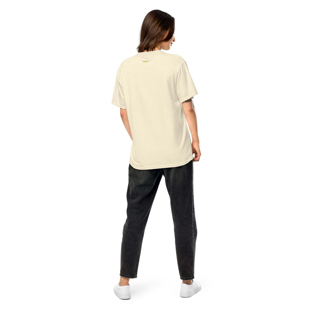 Unisex heavyweight t-shirt by SahLess Emporium, offering comfort and durability in a relaxed fit, perfect for all-day wear.