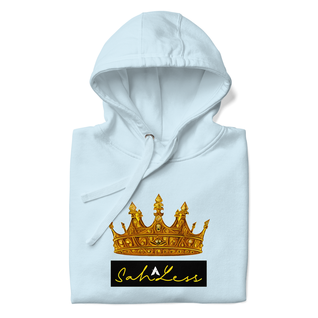 SahLess Unisex Hoodie with crown design, featuring a comfortable and stylish fit, perfect for everyday wear.