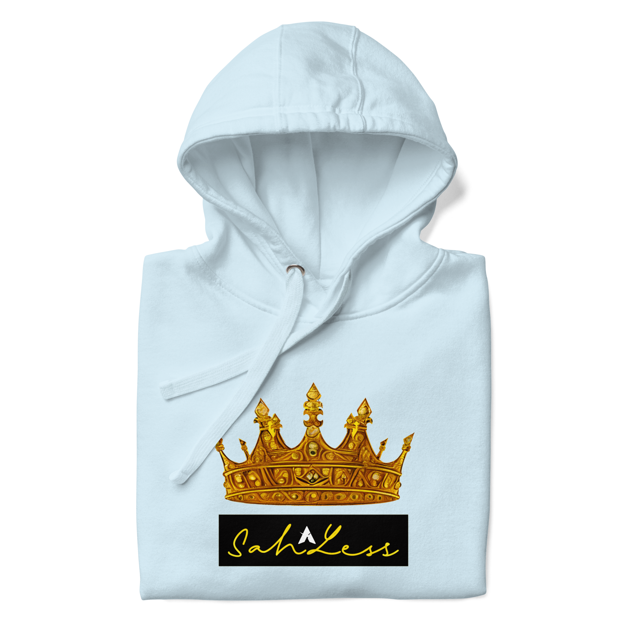 SahLess Unisex Hoodie with crown design, featuring a comfortable and stylish fit, perfect for everyday wear.