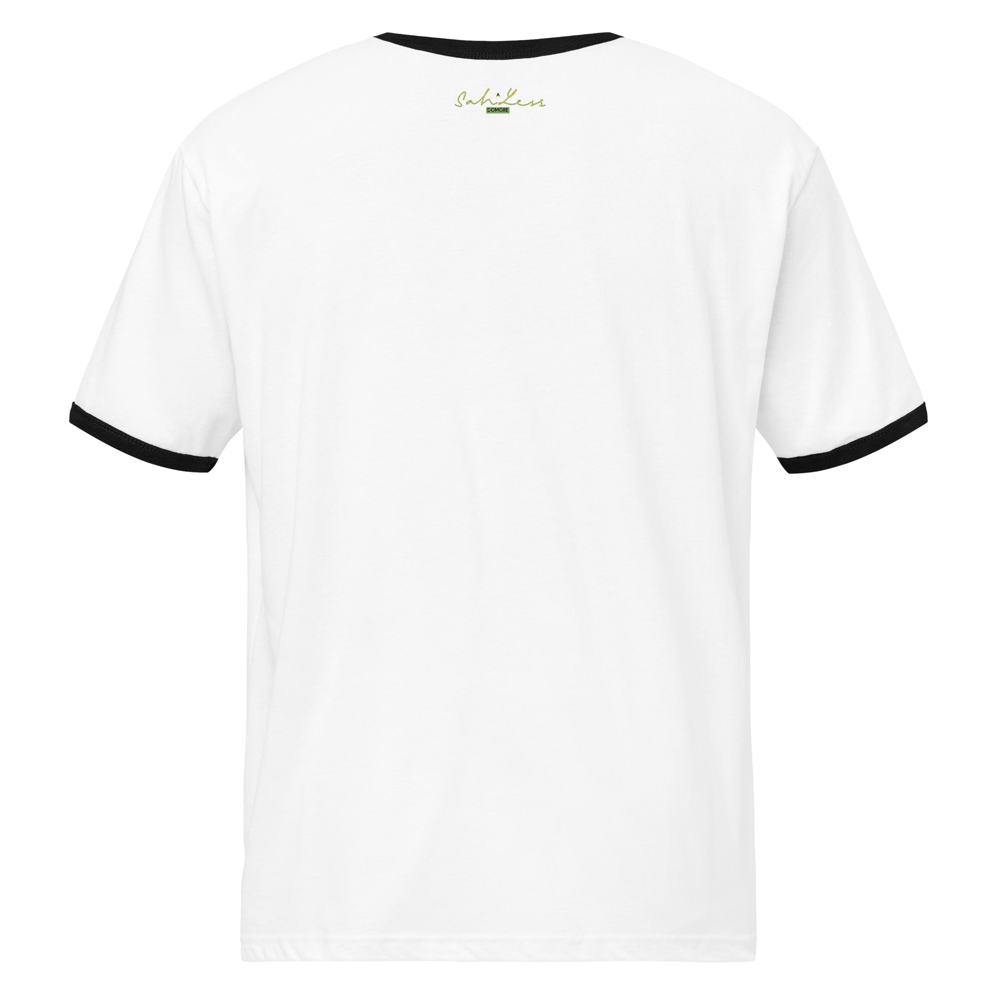 Lightweight Self-Statue Tee with retro contrast trims and relaxed fit by SahLessDoMore
