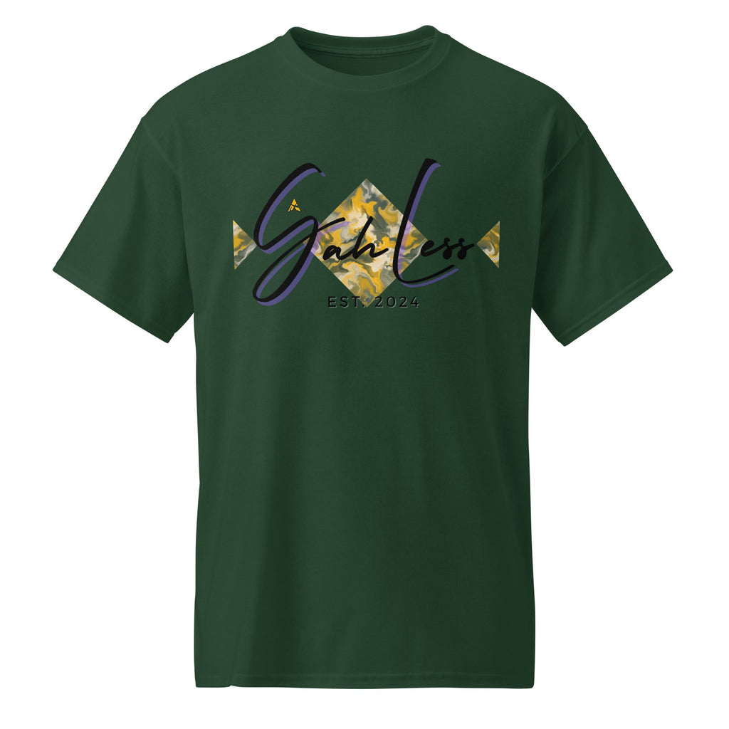Green DryBlend® Graphic Performance Tee with SahLess EST. 2024 logo and moisture-wicking fabric design