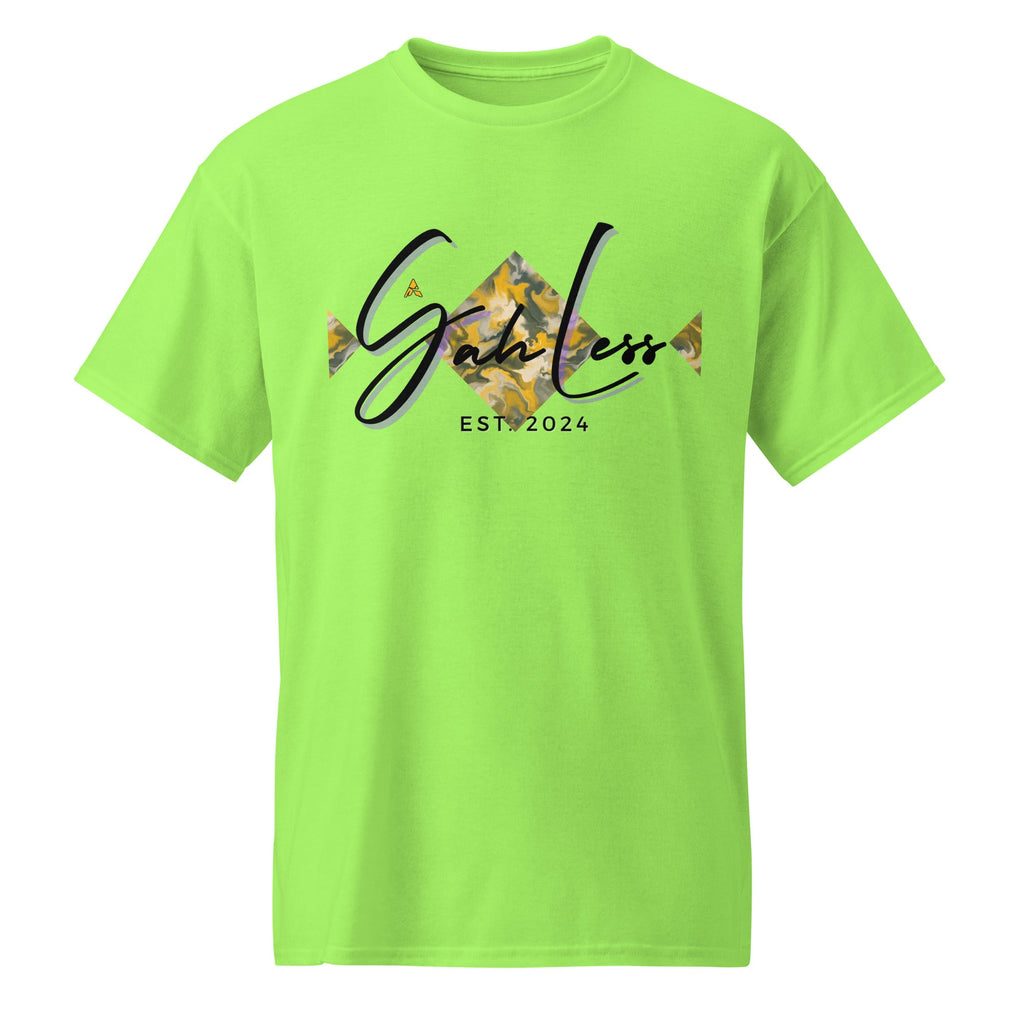 Green DryBlend® Graphic Performance Tee with SahLess EST. 2024 logo and moisture-wicking fabric for active wear