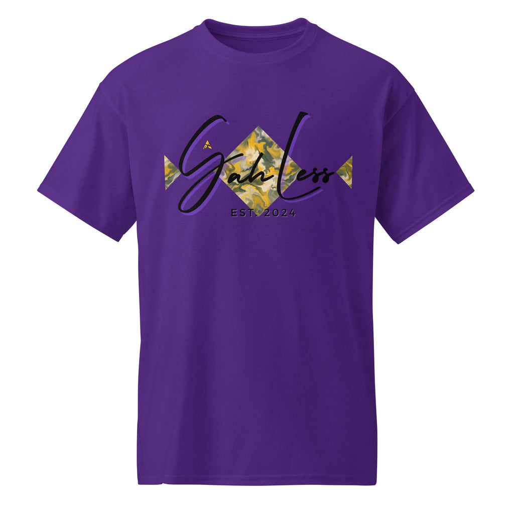 Purple DryBlend® Graphic Performance Tee with SahLess EST. 2024 logo and moisture-wicking fabric
