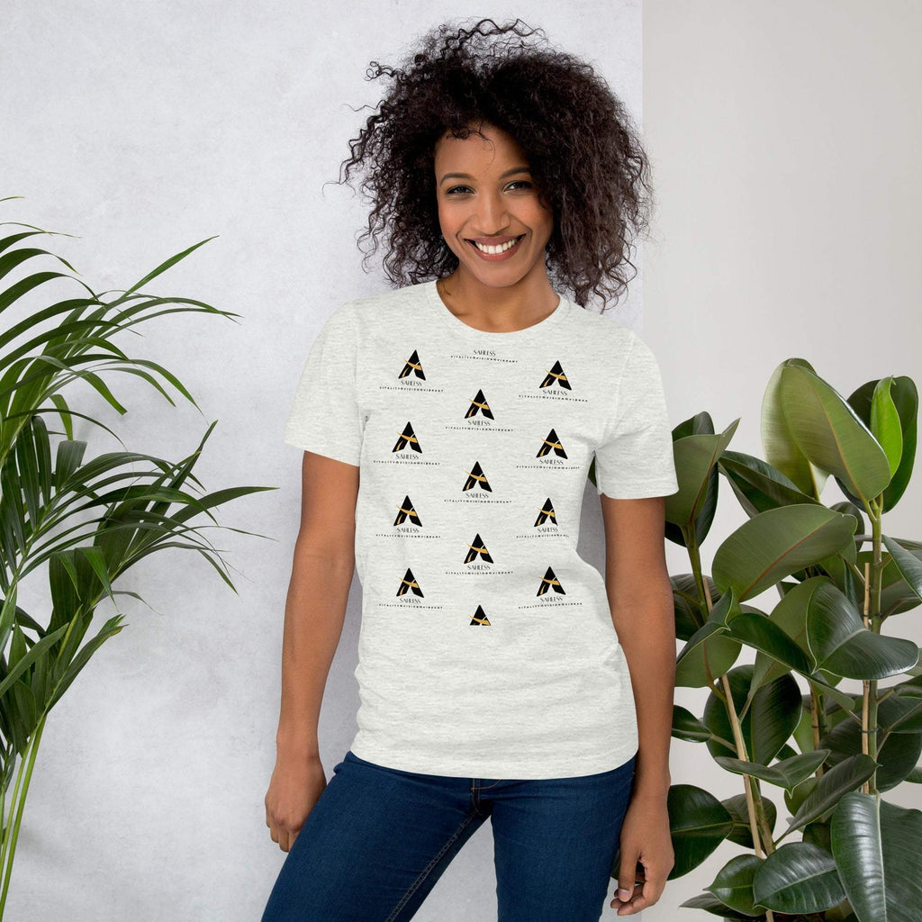 Unisex SahLess T-shirt in ocean blue, comfortable cotton fabric, perfect for casual wear.
