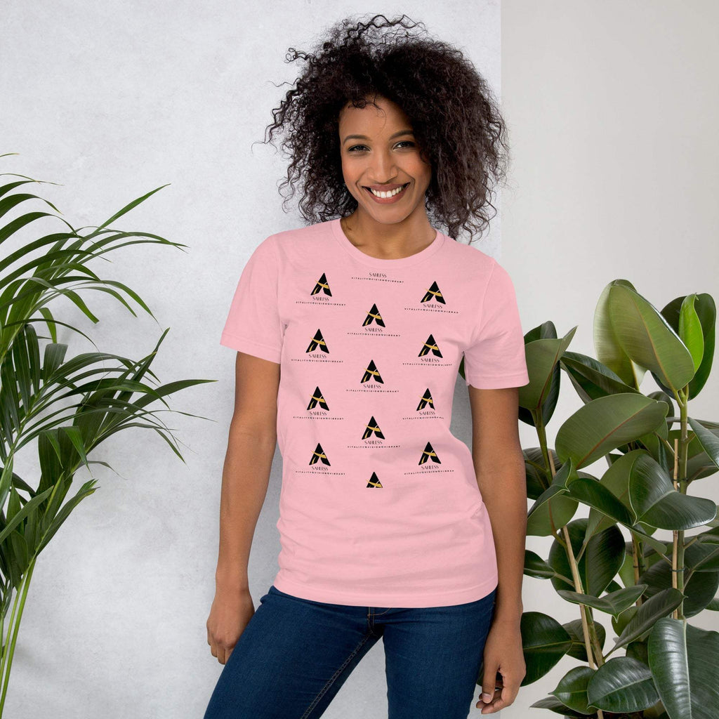 Unisex SahLess T-shirt in ocean blue, lightweight cotton, casual wear.
