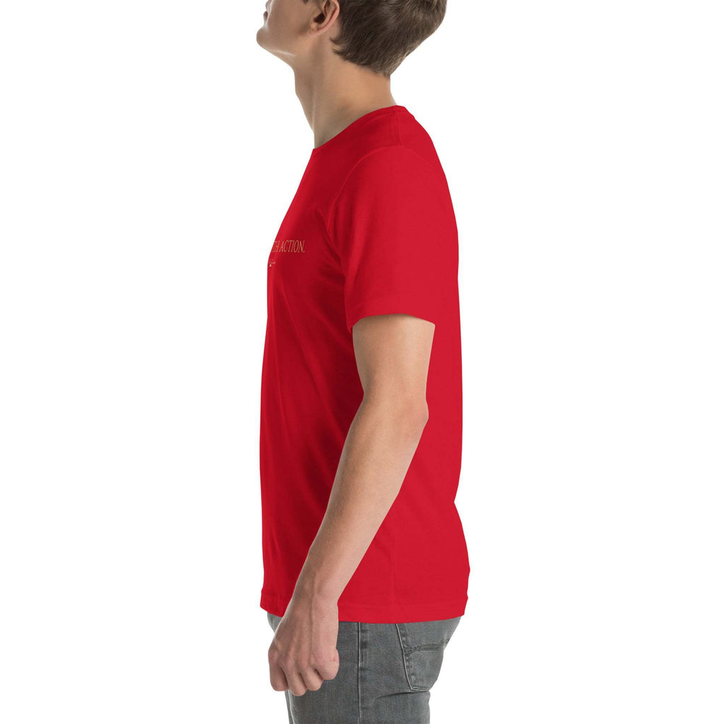 Unisex black t-shirt with "Sah it with Action" graphic design, soft and breathable cotton.