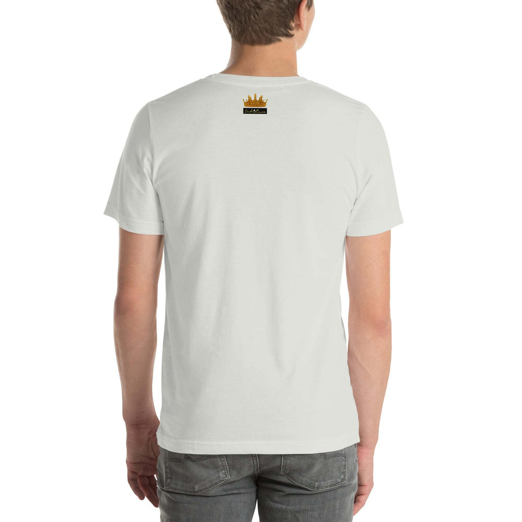 Unisex black T-shirt with "Sah it with Action" graphic by Sahless, featuring soft and breathable cotton.