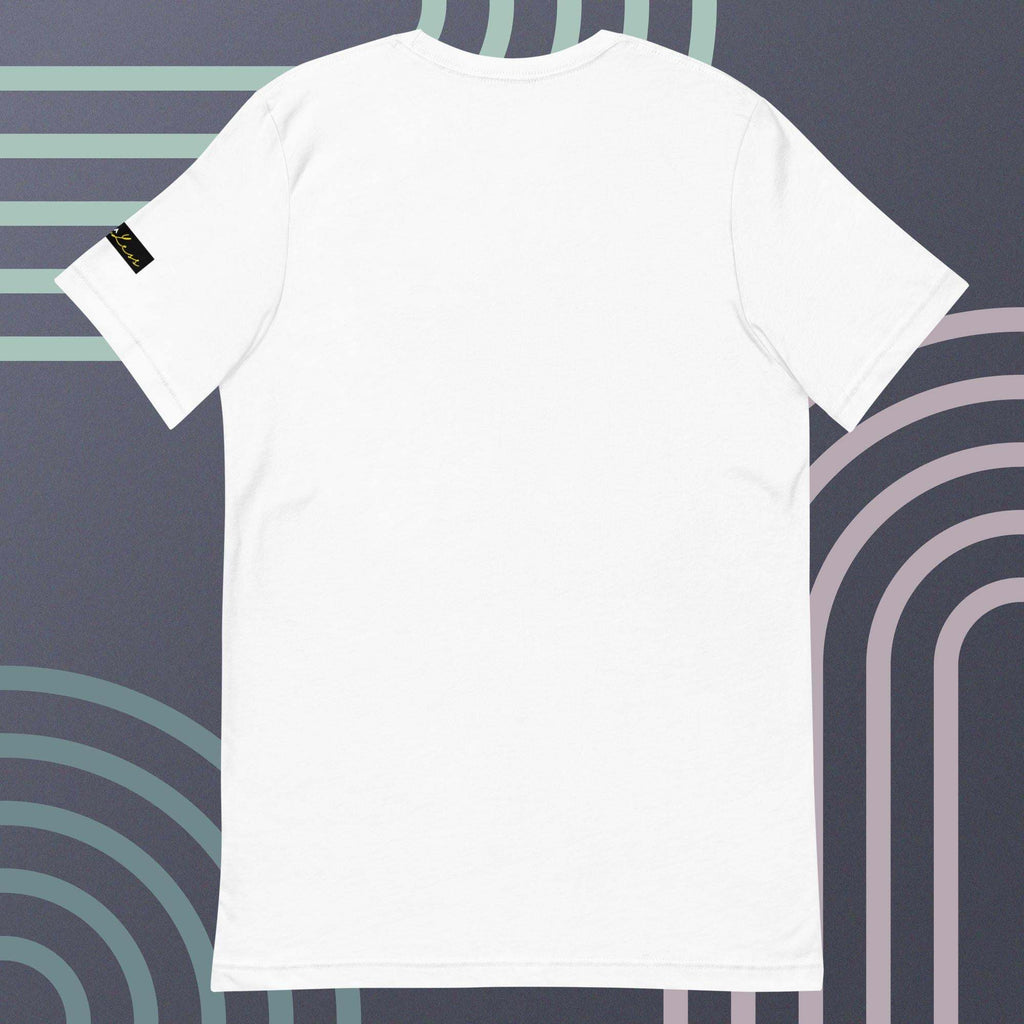 Unisex Crown and Signature T-shirt by SahLess, soft and lightweight cotton blend.