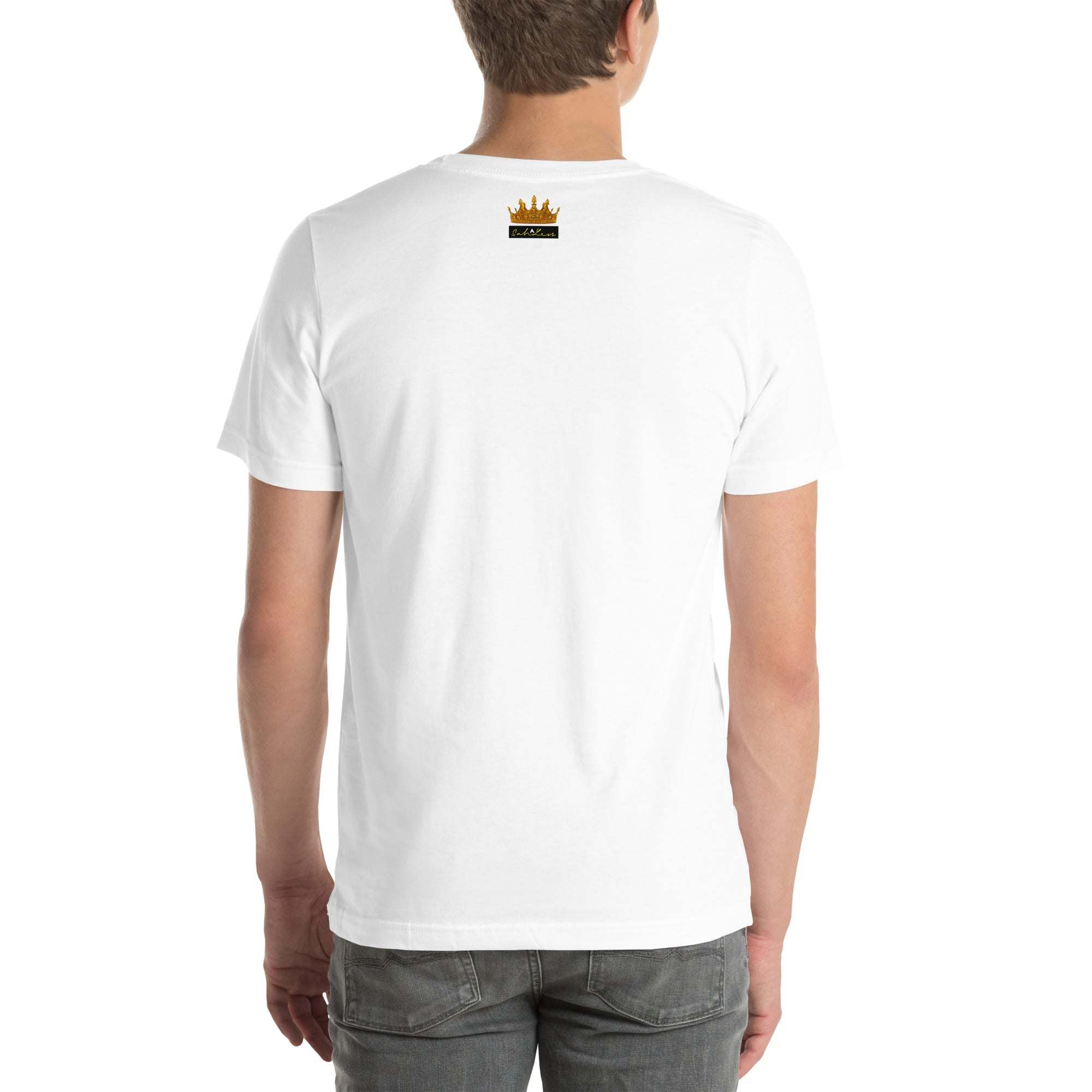 Black "Sah it with Action" unisex graphic T-shirt, soft and breathable cotton.