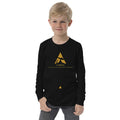 SahLess Youth Tee in black with long sleeves and crew neck design.