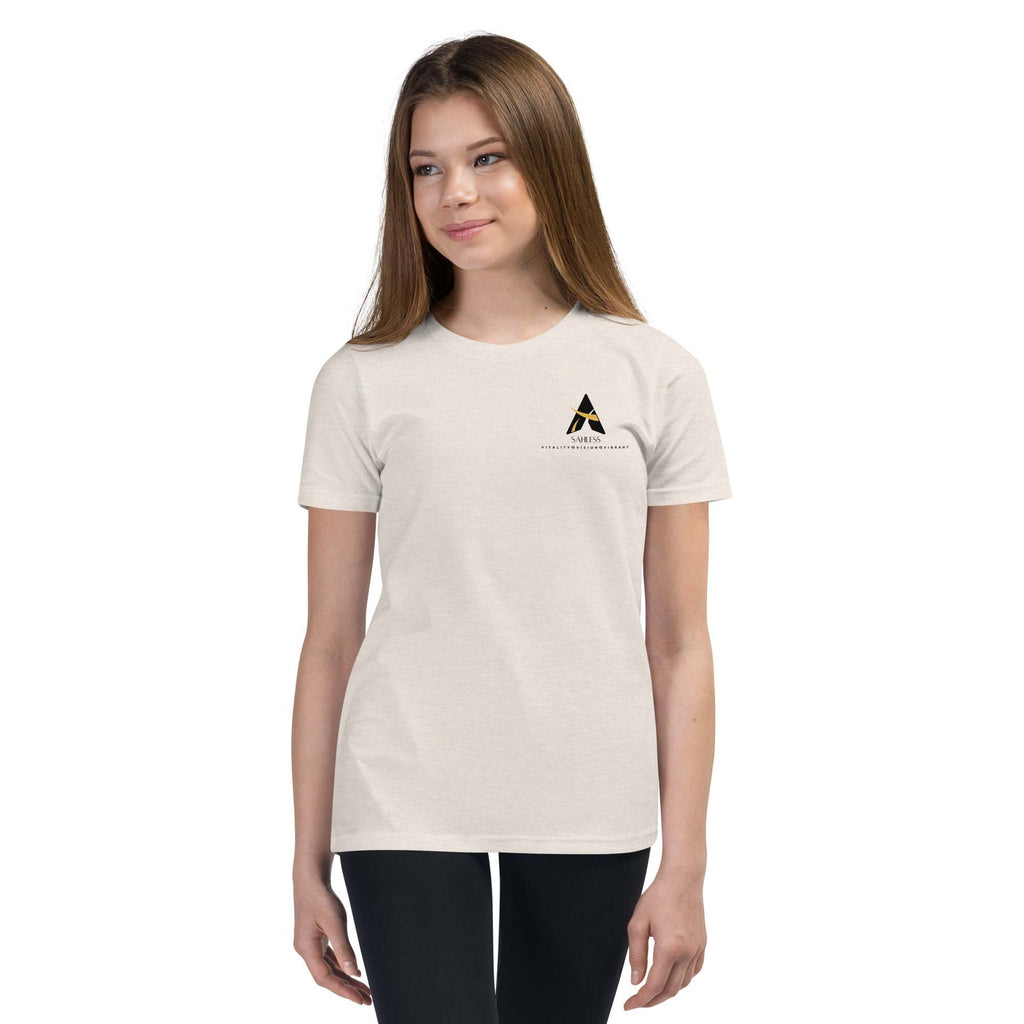 SahLess Short Sleeve Youth T-Shirt, light and soft design, perfect for youngsters.