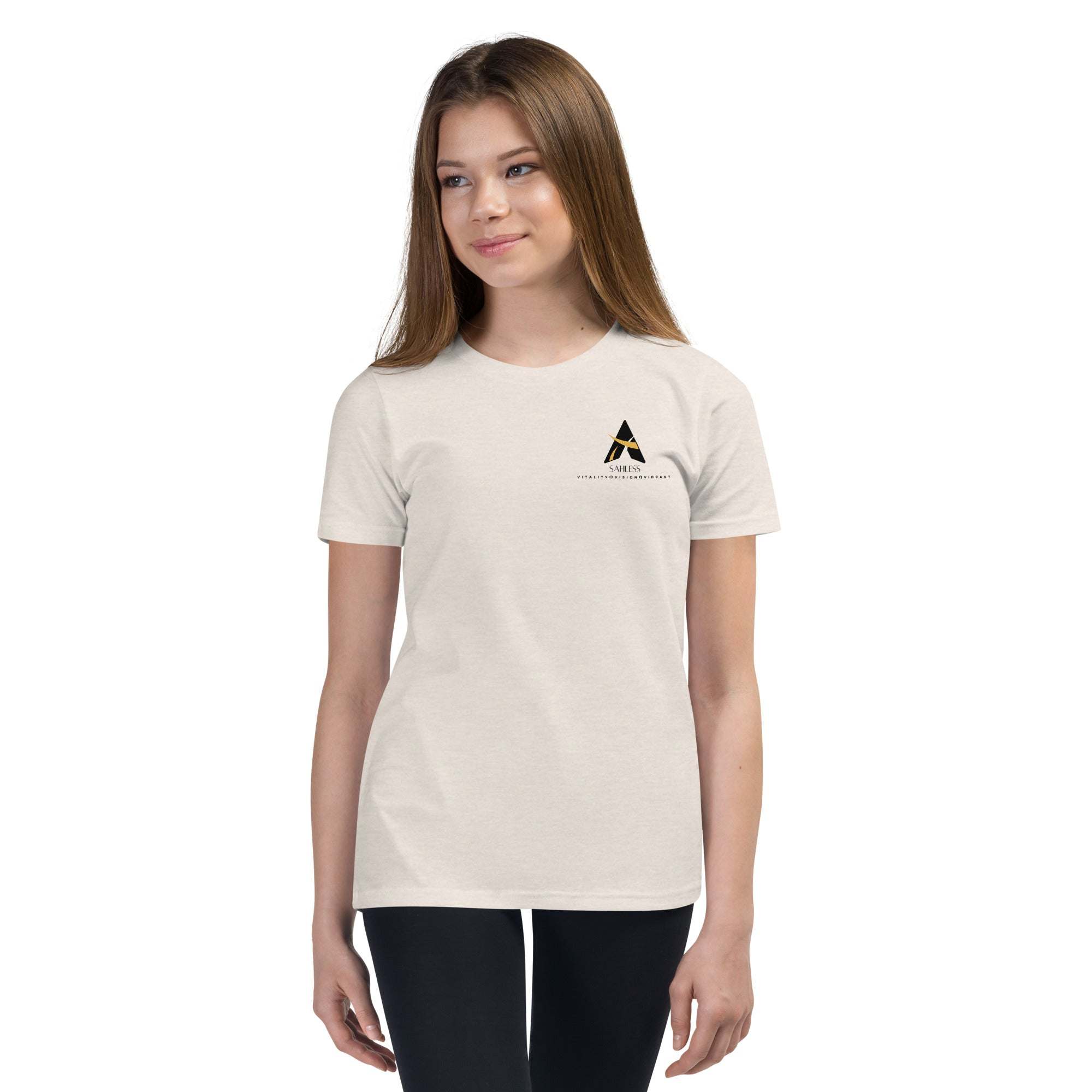 SahLess Short Sleeve Youth T-Shirt, light and soft design, perfect for youngsters.